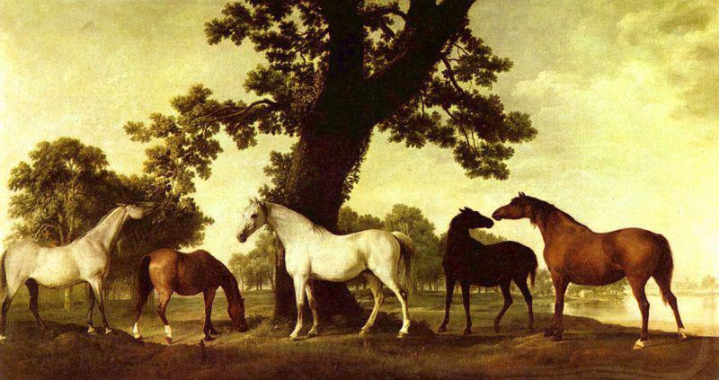 George Stubbs Pferde in einer Landschaft